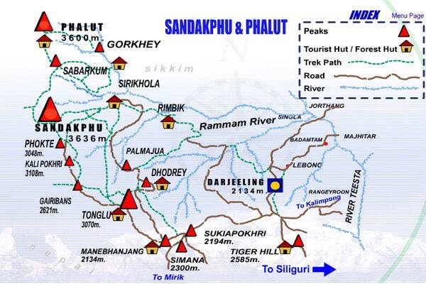 sandakphu phalut trek map